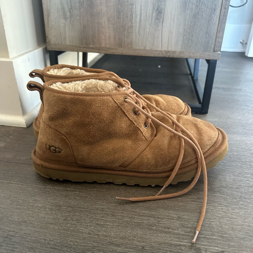 UGG Men's Tan Suede Boots, Size 12